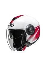 Kask otwarty HJC i40N Vision biało-czerwony + Gratisy