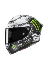 Kask integralny HJC RPHA 1 V2 Carbon Quartararo Snow Diablo Replica czarno-biały + Gratisy
