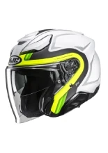 Kask otwarty HJC F31 Bask biało-żółty + Gratisy