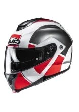 Kask szczękowy HJC C91N Jyn biało-czerwony + Gratisy