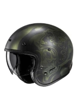 Kask otwarty HJC V31 Flame czarny + Gratisy