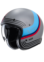 Kask otwarty HJC V31 Byron szaro-niebiesko-czerwony + Gratisy