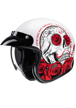 Kask otwarty HJC V31 Desto biało-czerwony + Gratisy