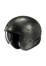 Kask otwarty HJC V31 Flame czarny + Gratisy