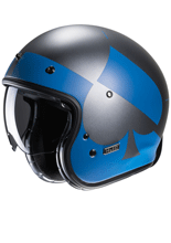 Kask otwarty HJC V31 Kuz szaro-niebieski + Gratisy