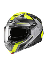 Kask szczękowy HJC F100 Bios szaro-żółty + Gratisy